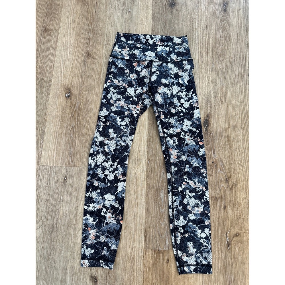 Lululemon Minimalist Wunder Under High Rise Leggings Spring Bloom Size 4 Floral